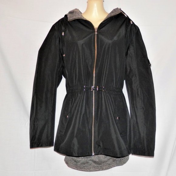 Reversible Dressbarn XL Parka Jacket Black Gray - Picture 3 of 10